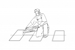 Tiler Man Installing Ceramic Floor Tiles Vector Product Image 1