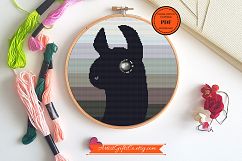 Halloween Llama Cross Stitch pattern PDF Scare Black llama Product Image 2