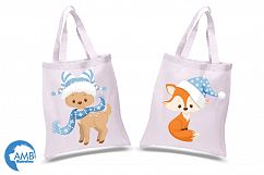 Christmas Forest critter Clipart, graphics, illustrations AMB-1515 Product Image 4