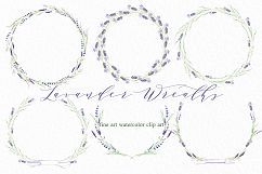 Lavender wreaths watercolor clipart Product Image 2