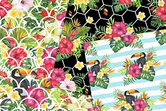 Tropical floral digital paper pack, Summer digital paper Product Image 3