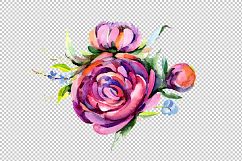 Elegant bouquet pink flower PNG watercolor set Product Image 3