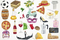 Watercolor Italy Clipart, Italy Clip Art, Italia Clipart Product Image 2