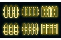 Fence icons set vector neon Product Image 1