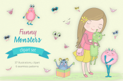 Funny Monsters Illustration Set Product Image 1