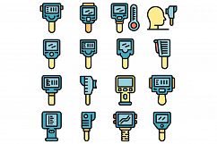 Thermal imager icons set vector flat Product Image 1