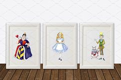 Alice in Wonderland Watercolor Clipart Images Product Image 6