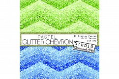 Pastel Glitter Chevron Digital Paper - 12 Pack Product Image 2