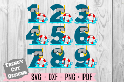 Bundle, Pool Party Number Birthday Set SVG Product Image 1