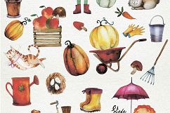 Autumn. My favorite garden. Watercolor illustration. Product Image 2
