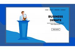 Business Debate On Convention Or Conference Vector Product Image 1