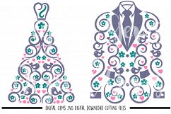 Wedding dress and suit jacket SVG / DXF / EPS / PNG files Product Image 1