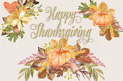 Watercolor Happy Thanksgiving cliparts Product Image 3