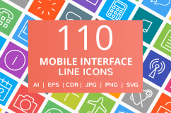 110 Mobile Interface Line Multicolor B/G Icons Product Image 1
