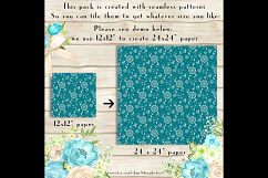 100 Seamless White Ornament Flower Digital Papers 12 x 12 in Product Image 3