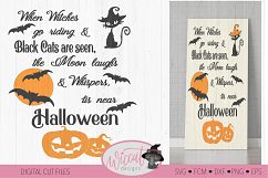Halloween sign quote with cats, bats and pumpkin designs Product Image 1