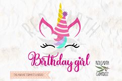 Unicorn birthday girl, kids unicorn shirt in SVG,DXF,PNG,EPS Product Image 1