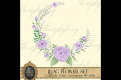 10 Lilac Flowers, Flower Frame, Flower Wreath, Flower Laurel Product Image 6
