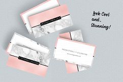 Rose Gold Pink Foil Marble Business Card Product Image 5