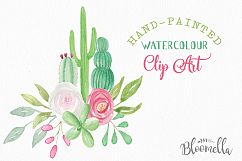 Watercolor Cactus Clipart Bouquets Arrangements Flowers Product Image 3