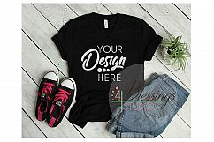 Black V-Neck TShirt Bella Canvas Mockup 3005 V-Neck Shirt Product Image 1