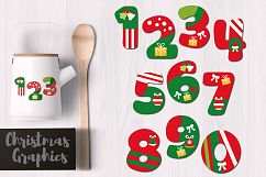 Christmas Numbers Graphics Clip Art Product Image 1