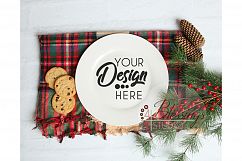 Plate Mockup, Christmas Mockup, Cookie Plate Mock Up Product Image 1