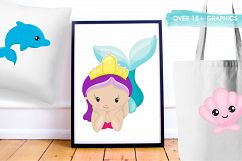 Baby mermaids graphics and illustrations Product Image 5