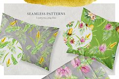 Watercolor stains &amp; tropical flowers Product Image 6