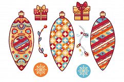 Christmas decorations. Bundle. Xmas characters &amp; decorative elements. Clipart &amp; Lettering. EPS, AI, JPEG, PNG. Product Image 4