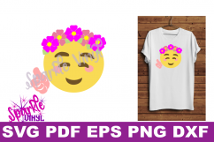 SVG Emoji Smile Flowers Thumbs Up shirt sign printable cut file svg dxf eps png for cricut or silhouette Product Image 3