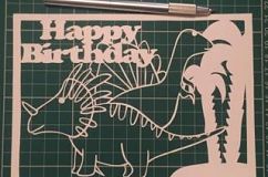 Happy birthday Dinosaurs papercutting templates|PNG/PDF/SVG/DXF formats Product Image 2
