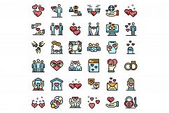 Affection icons set vector flat Product Image 1