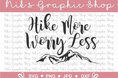 Hiking Svg, Hike More Svg, Worry Less Svg, Hiking Cut Files Product Image 2