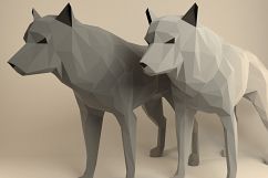 Papercraft Wolf, Paper Wolf, Game of Thrones, Direwolf DIY, Animal Trophy, Paper Dog, Paper Animals, Paper Statue, Home Decor, XXL Low Poly Product Image 2