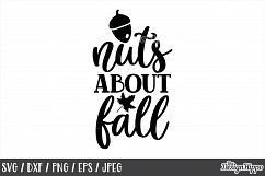 Fall, SVG, Nuts about fall, Funny, Autumn, October, Designs Product Image 1