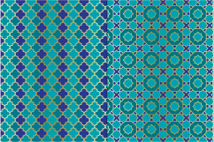 Blue &amp; Gold Moroccan Tile Patterns Product Image 4