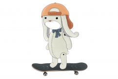 Toy Rabbit on a Skateboard | Clip art illustration |PNG/JPEG Product Image 2
