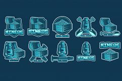 Vector set of mining labels in vintage style Product Image 2