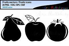 Fruits SVG silhouette Bundle, Fruits SVG, Clipart, Fruits Product Image 3