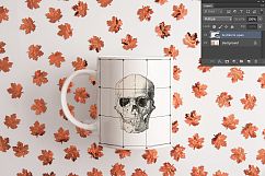 White coffee mug mockup Halloween autumn fall september octo Product Image 3