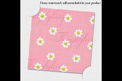 12 Daisy Flower Digital Papers, Heart, Polka Dot Pattern Product Image 3