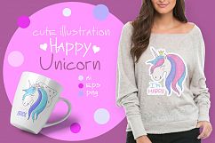 Happy Unicorn. Cute illustration. Product Image 1