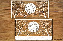 Moon and Trees SVG files for Silhouette Cameo and Cricut. Clipart PNG transparent included. Product Image 1