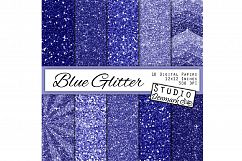 Blue Glitter Digital Paper - Paper Pack Product Image 1