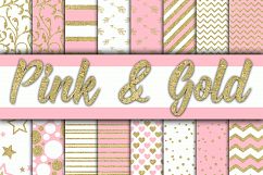 Pink and Gold Digital Paper Product Image 1