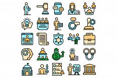 Authority icons set vector flat Product Image 1