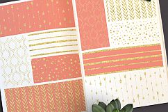 Gold and Coral Seamless Pattern Pack - digital papers Product Image 3