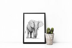 Hand drawn wild Elephant Product Image 1