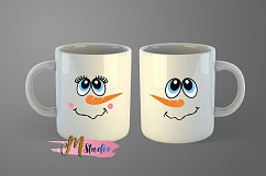 Snowman faces svg , for Silhouette Cameo or Cricut Product Image 2